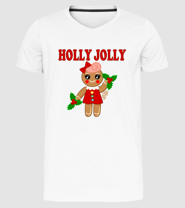 Holly Jolly Ginger minta fehér pólón