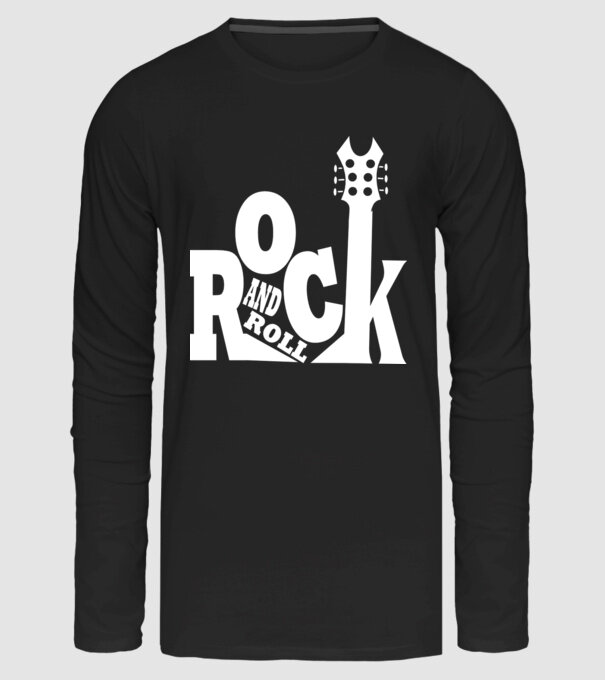 Rock and roll felirat 01.eps minta fekete pólón