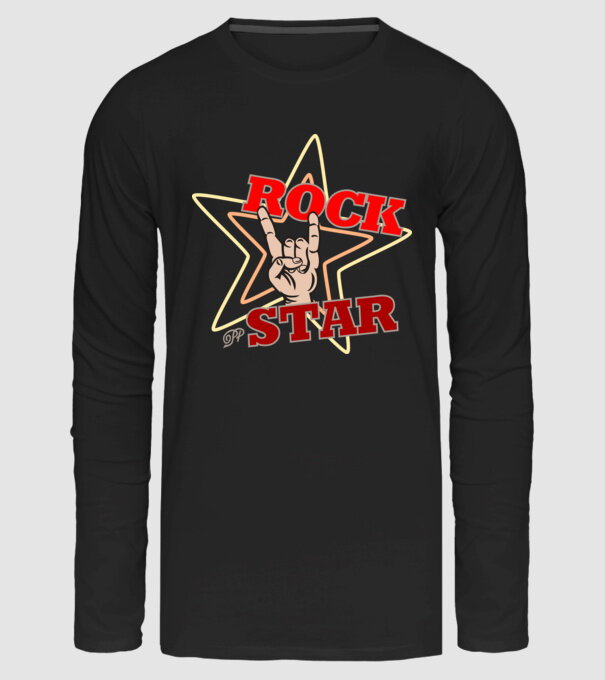 Rock Sztár minta fekete pólón