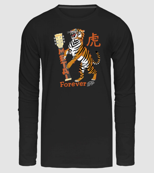 Tigris Metal minta fekete pólón