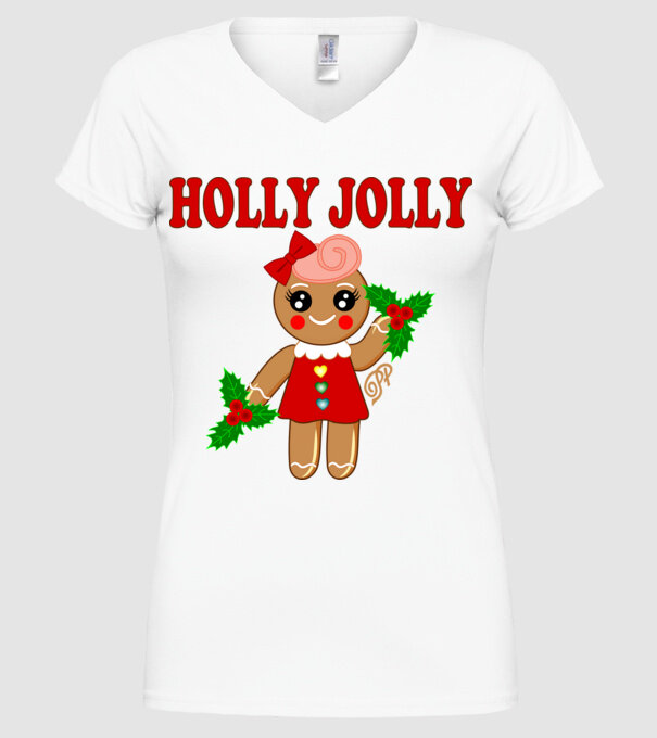 Holly Jolly Ginger minta fehér pólón