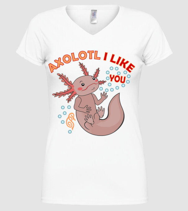 Kedvelt Axolotl minta fehér pólón