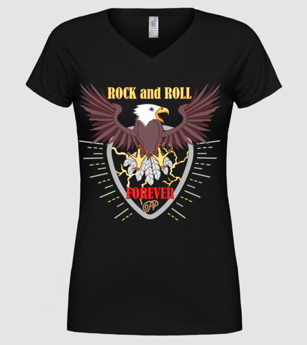 Rock and Roll Sas minta fekete pólón