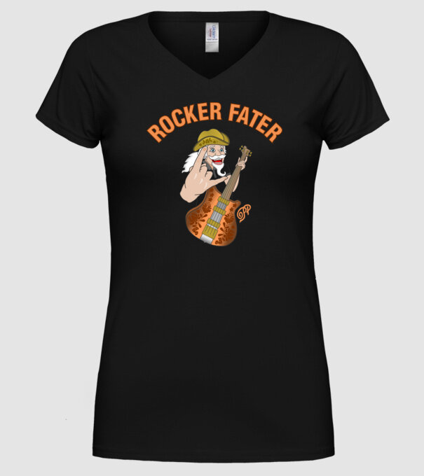 Rocker Fater minta fekete pólón