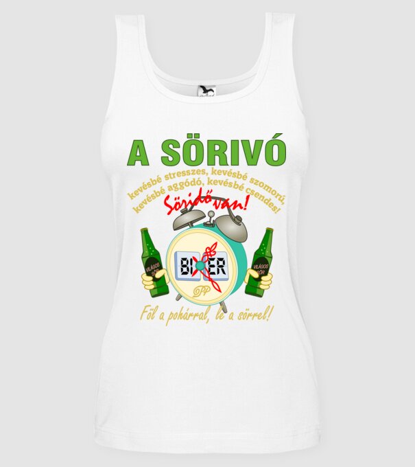 Sörivó és a Söridő minta fehér pólón