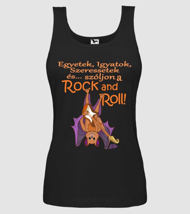 Denevér Rock minta fekete pólón