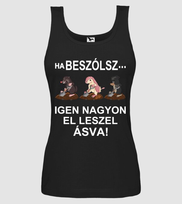 Igen Nagyon eláslak -fehér szöveggel minta fekete pólón