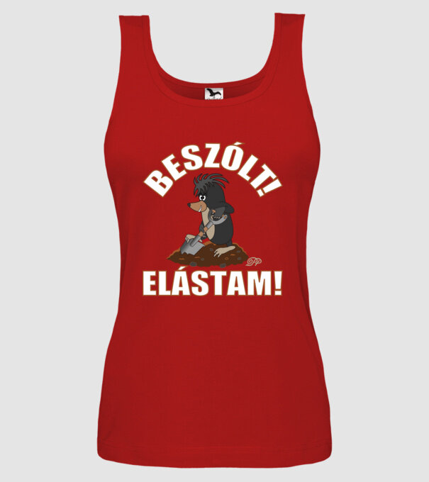 Beszólt Elástam Retró minta piros pólón