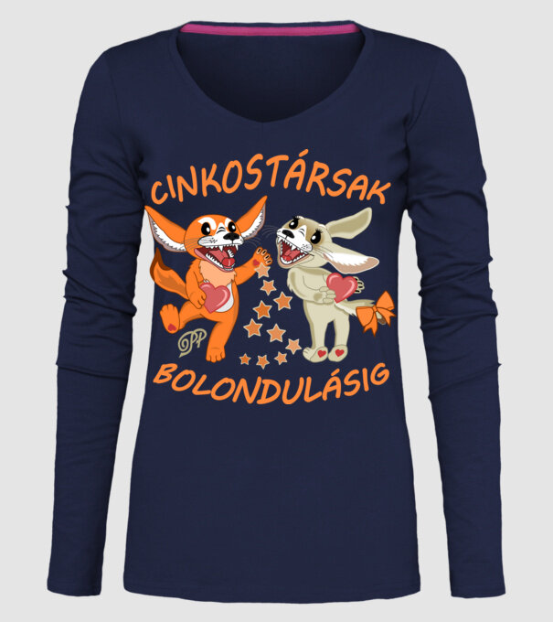 Sivatagi Róka Cinkosok minta sötétkék pólón