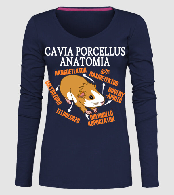 Tengerimalac Anatómia minta sötétkék pólón