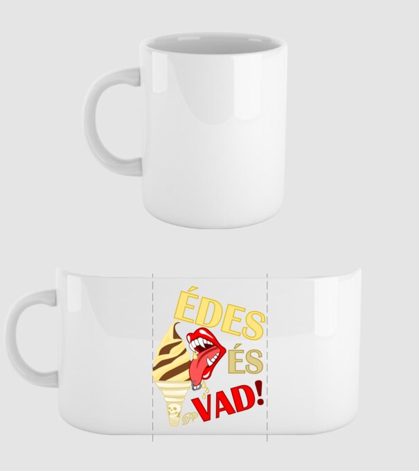 Édes és Vad Fagyi minta fehér pólón