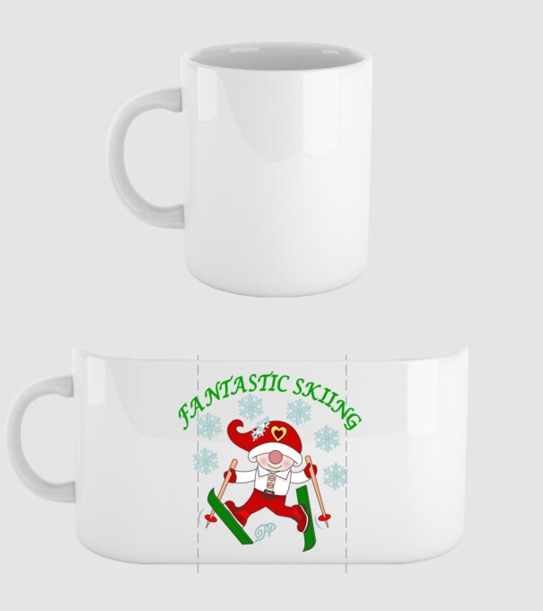 Fantasztikus Síelés minta fehér pólón