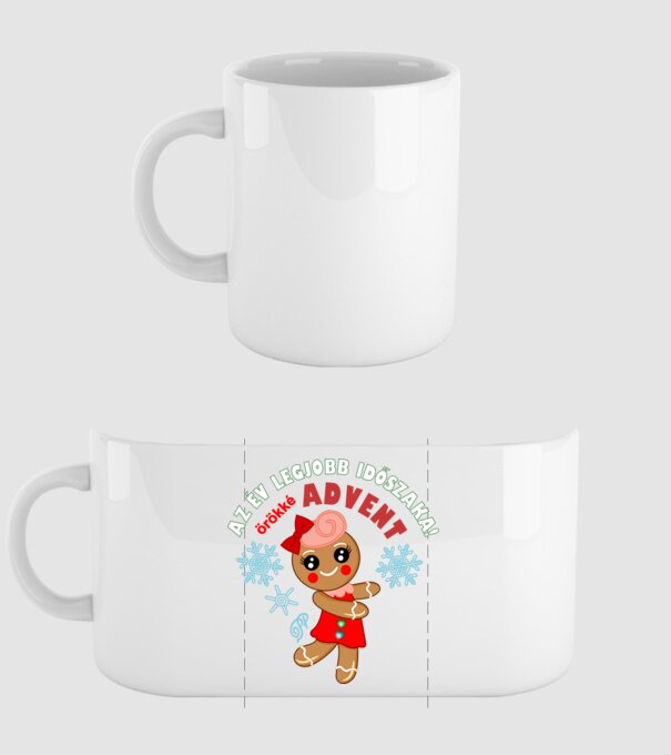 Örökké Advent minta fehér pólón