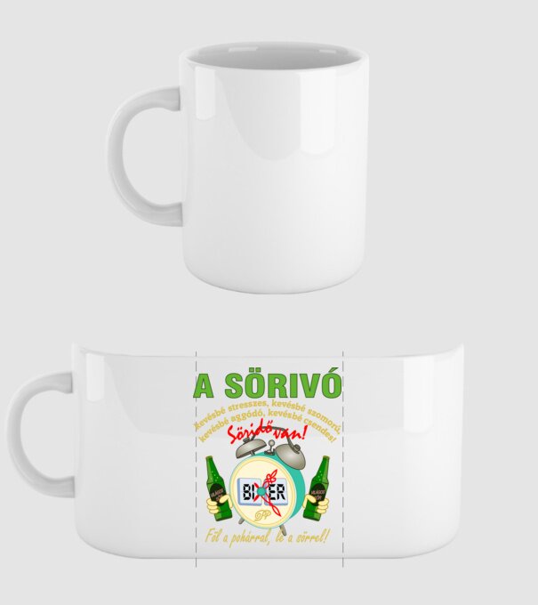 Sörivó és a Söridő minta fehér pólón