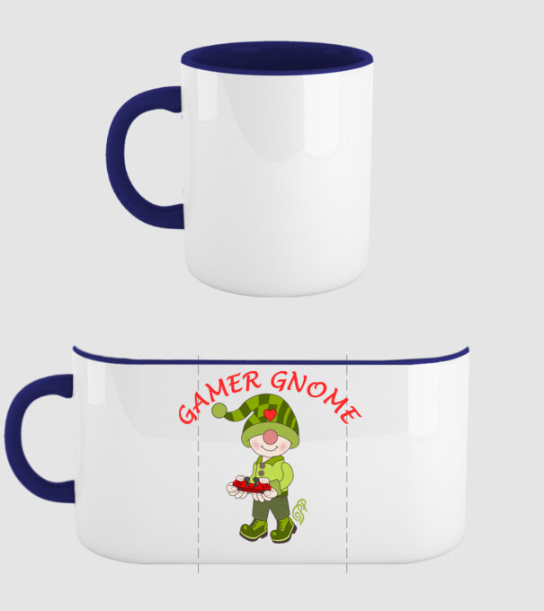 Gamer Gnome minta sötétkék pólón