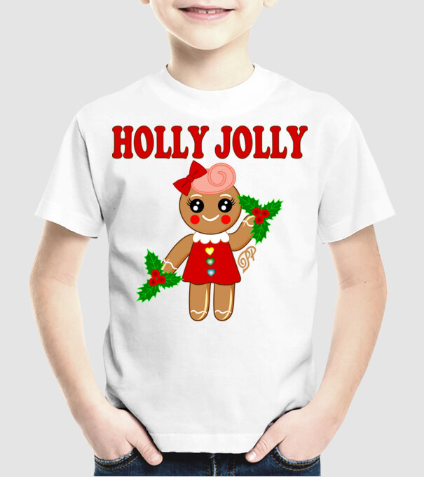 Holly Jolly Ginger minta fehér pólón
