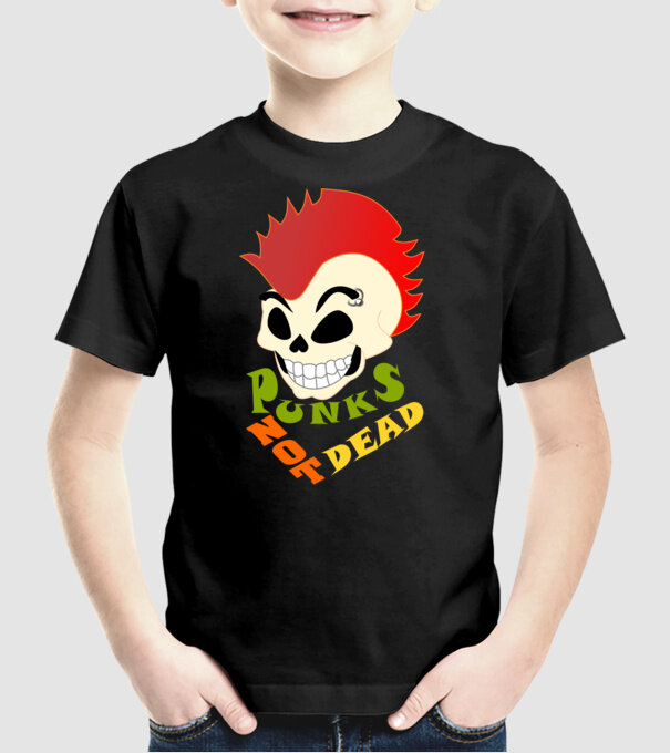 Punks Not Dead minta fekete pólón