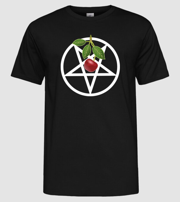 PentaCherry minta fekete pólón