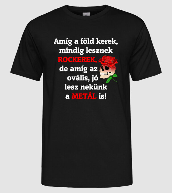 Rocker Metál minta fekete pólón