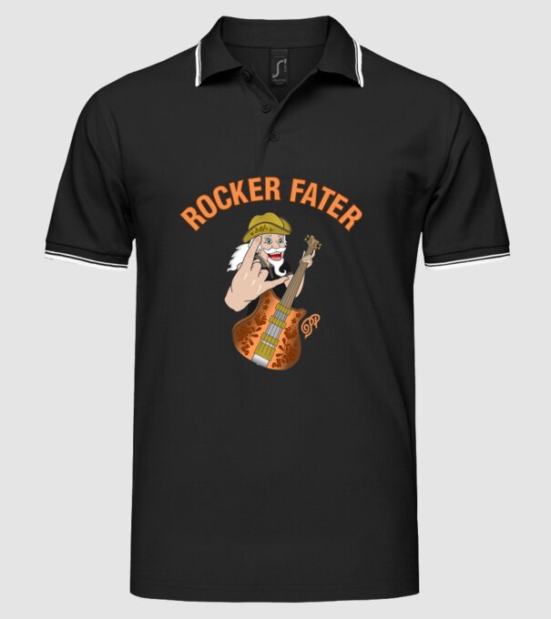 Rocker Fater minta fekete pólón