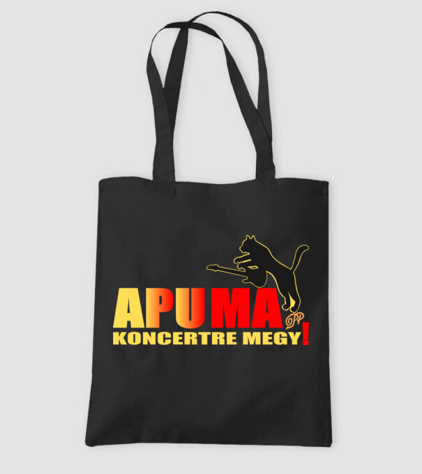 Apu ma Koncertre Megy minta fekete pólón