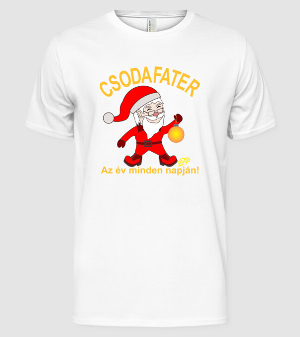 Csodafater Manó minta fehér pólón