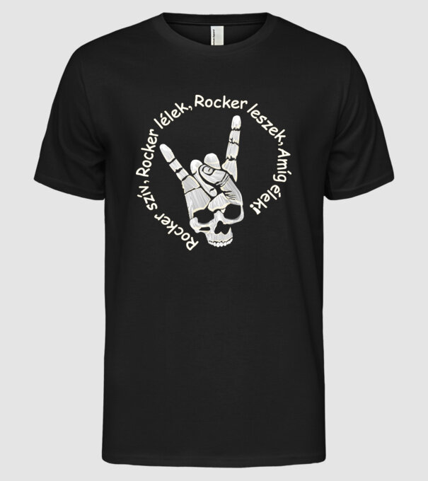 Rocker Lélek minta fekete pólón