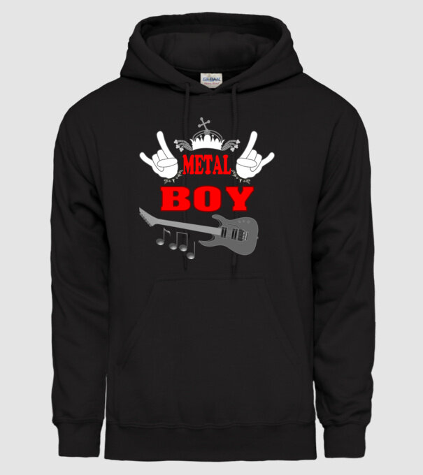 Király Metal Boy minta fekete pólón