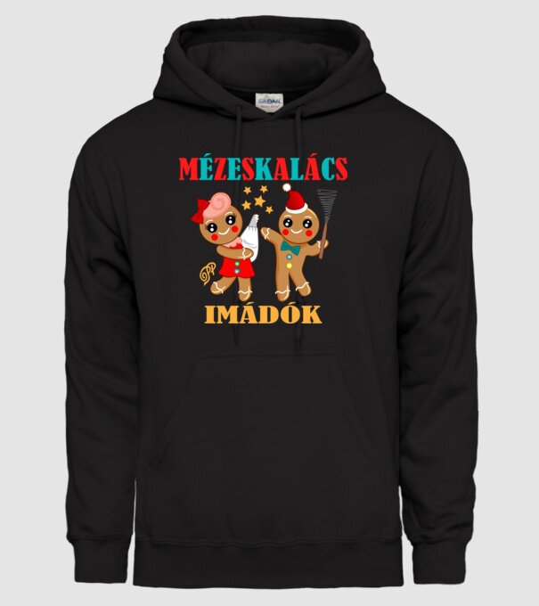 Mézeskalács Imádók minta fekete pólón
