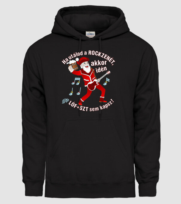 Rockos Fasza Mikulás minta fekete pólón