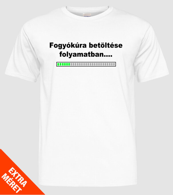 Fogyókúra töltés minta fehér pólón