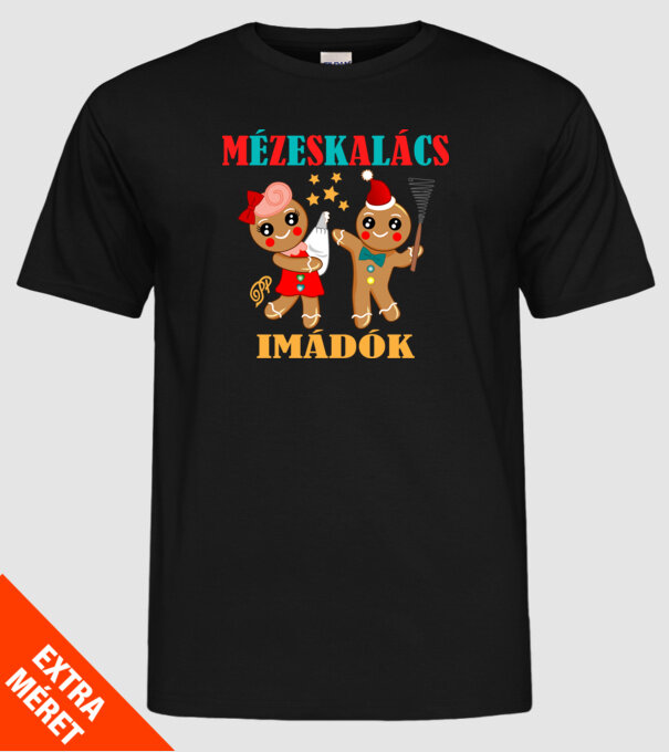 Mézeskalács Imádók minta fekete pólón