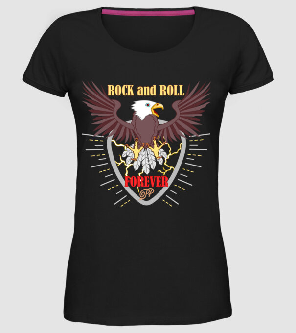Rock and Roll Sas minta fekete pólón