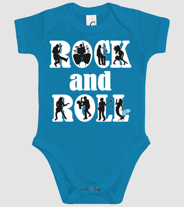 Rock and Roll Árnyak minta türkiz pólón