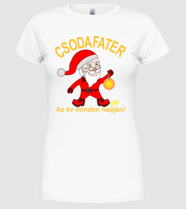 Csodafater Manó minta fehér pólón