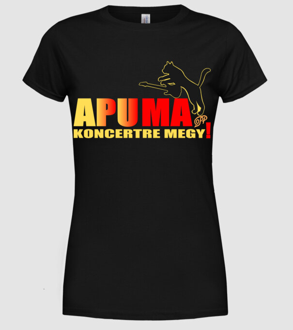 Apu ma Koncertre Megy minta fekete pólón