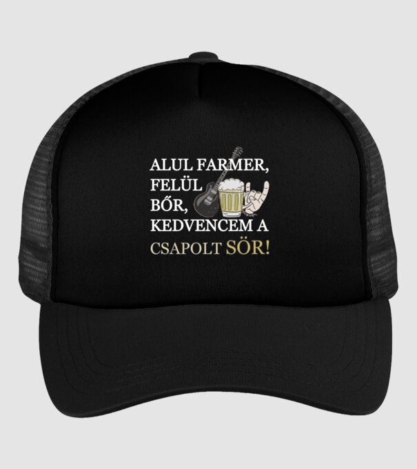 Csapolt Sör minta fekete pólón