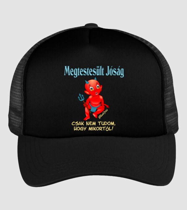 Megtestesült Jóság Ördög minta fekete pólón