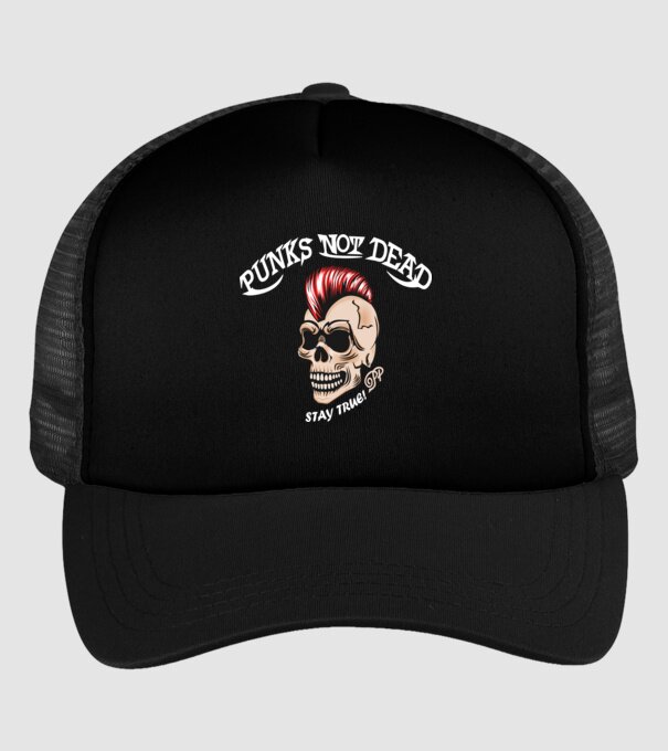 Punk Skull minta fekete pólón