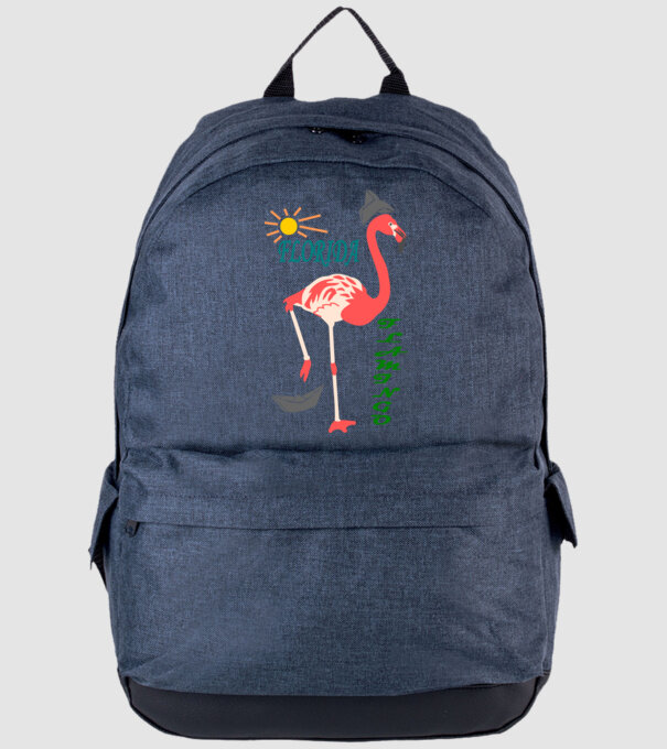 Flamingó minta farmerkék pólón