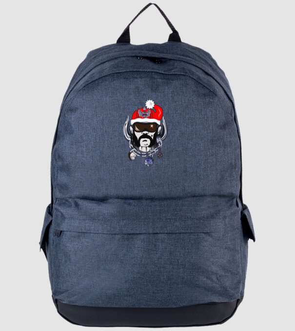 Lemmy Santa Head minta farmerkék pólón