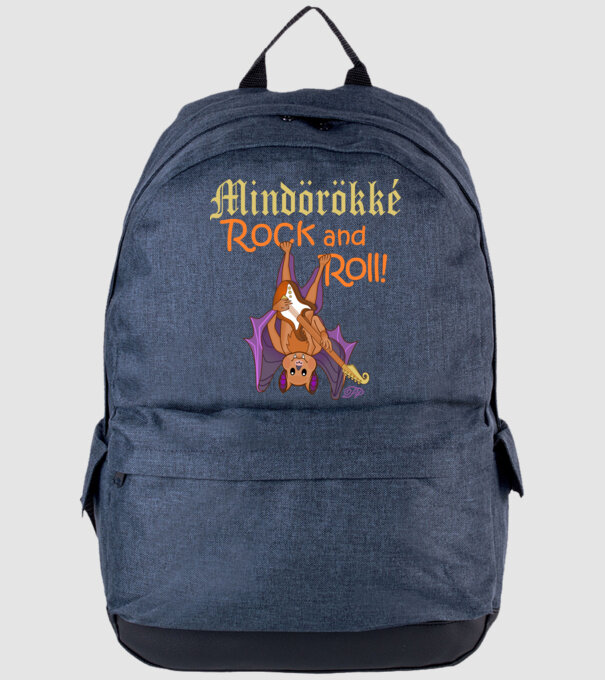 Mindörökké Rock Denevérrel minta farmerkék pólón