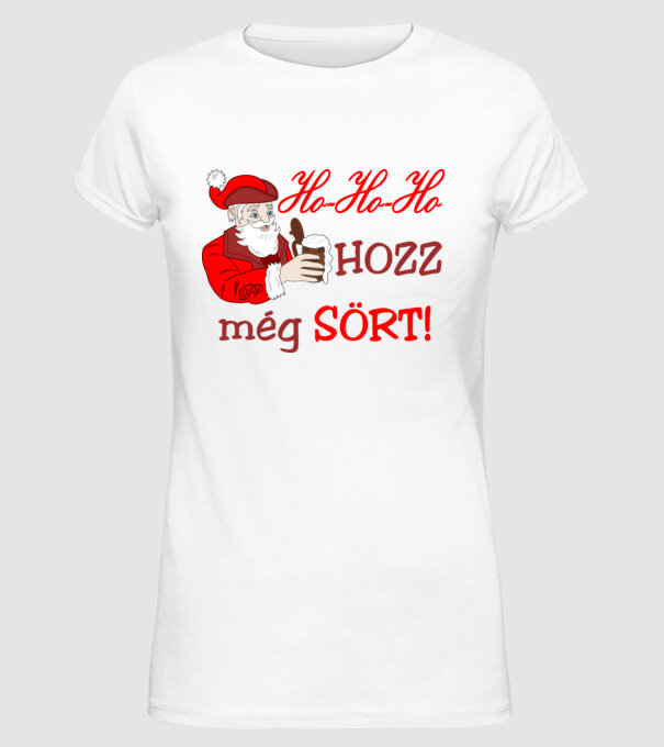 Mikulás Söre minta fehér pólón