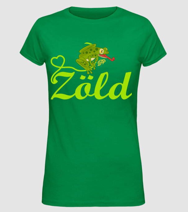 Zöld Béka minta zöld pólón