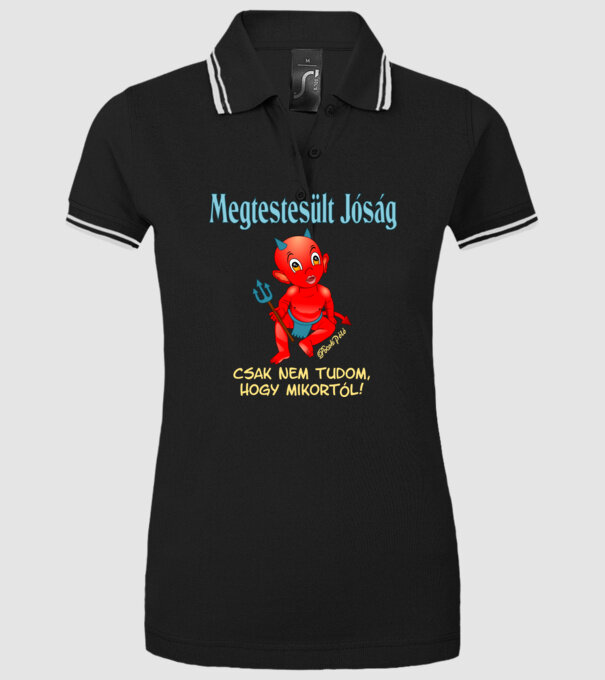 Megtestesült Jóság Ördög minta fekete pólón