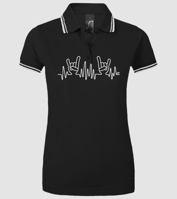 Metal Kardiogramm EKG minta fekete pólón