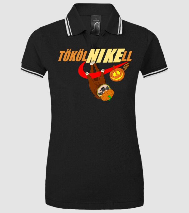 Tökölni Kell Lajhár minta fekete pólón