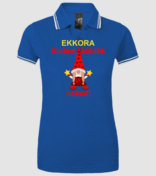 Manóölelés minta királykék pólón