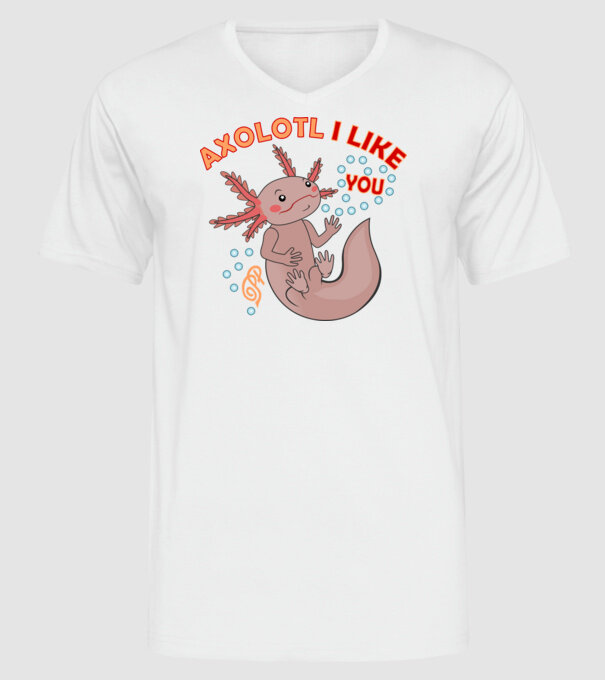 Kedvelt Axolotl minta fehér pólón
