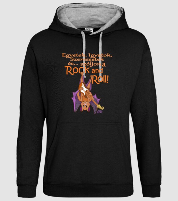 Denevér Rock minta fekete pólón